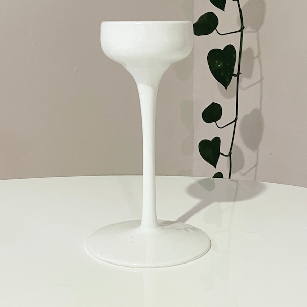 Single Retired IKEA White Blomster Candlestick