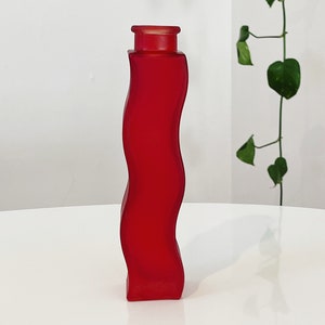 Single Red IKEA Squiggle Wavy Vase Discontinued