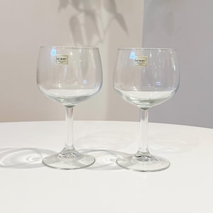 Set of Two Luminarc France Clear Wine Glasses New Old Stock Dead Stock with Stickers