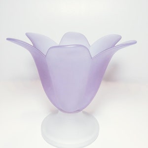 Vintage Partylite Purple Frosted Tulip Candle Holder 1980s