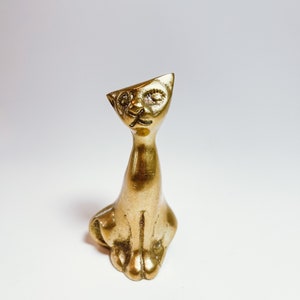 Small Vintage Brass Cat