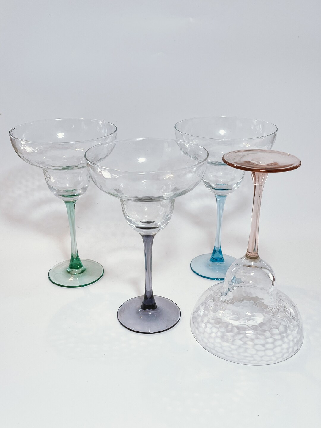 Set of Four Candy Colored Luminarc Margarita Glasses Etsy