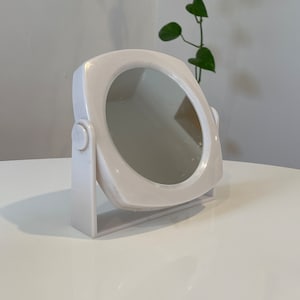 Small Vintage White Space Age Mirror