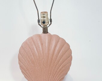 1980’s Art Deco Pink Plaster Shell Lamp