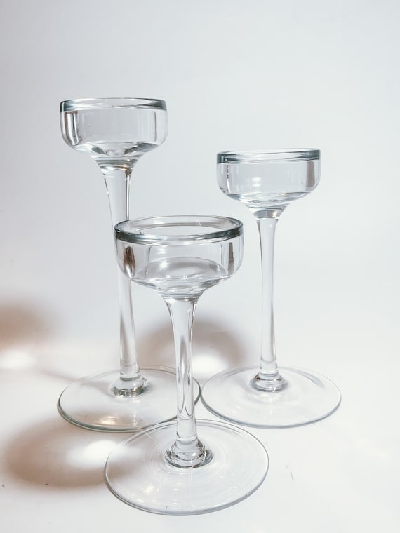 Three Retired IKEA Blomster Clear Glass Candle Holders for Votives Tea Lights