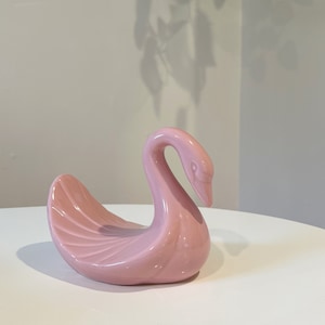 Vintage Pink Ceramic Swan