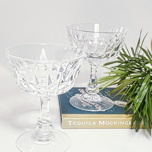 Set of Two Cristal D’ Arques Crystal Coupe Glasses