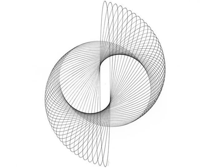 Minimal Abstract Art Black & White Ellipse Art Original Etsy