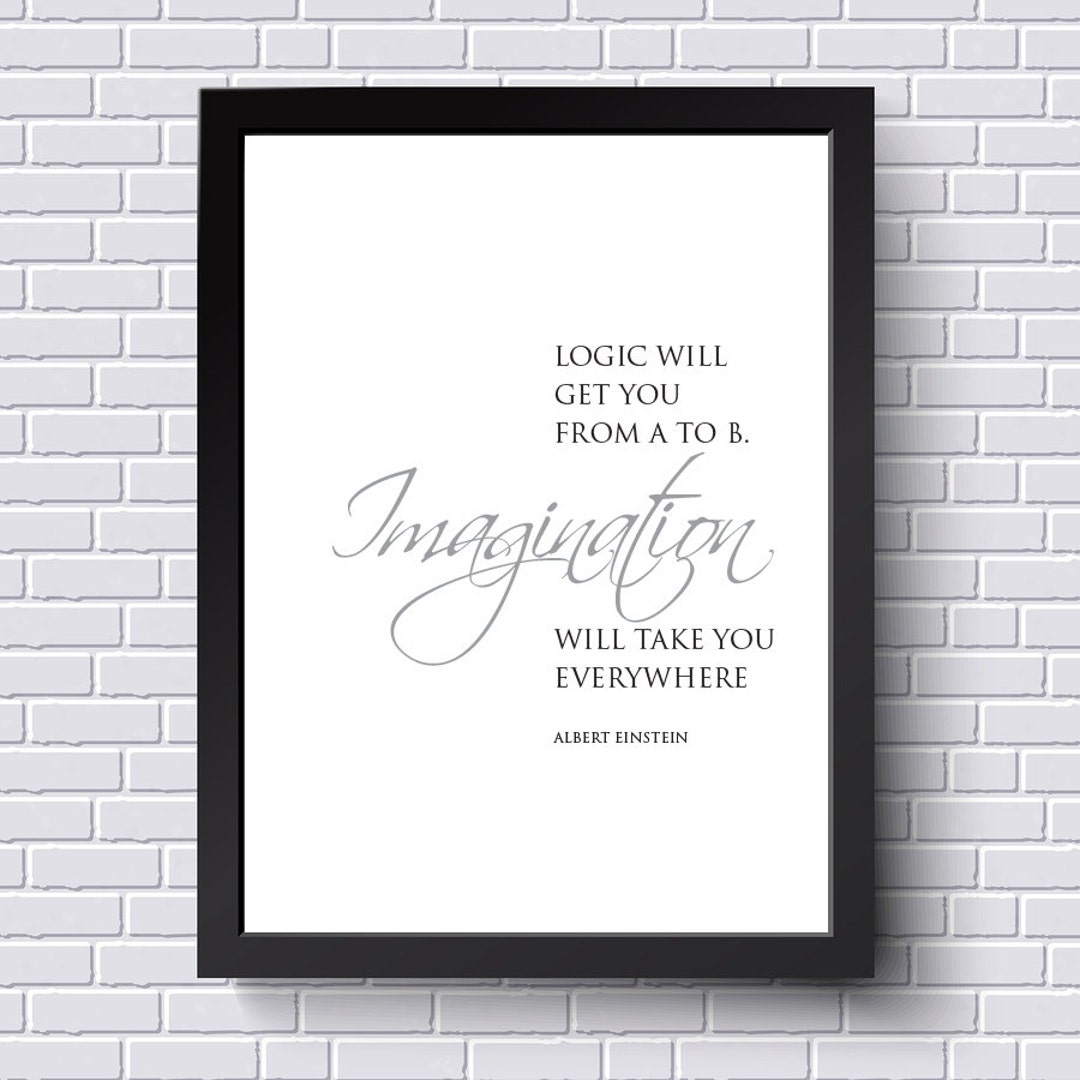 Impresión de cita sobre la imaginación / Arte de Albert Einstein (Descarga  digital) - Etsy México, image size:1080x1080