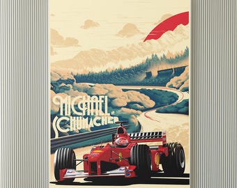 Michael Schumacher F1 - Sigue luchando - Impresión artística de Fórmula 1 con licencia - A2