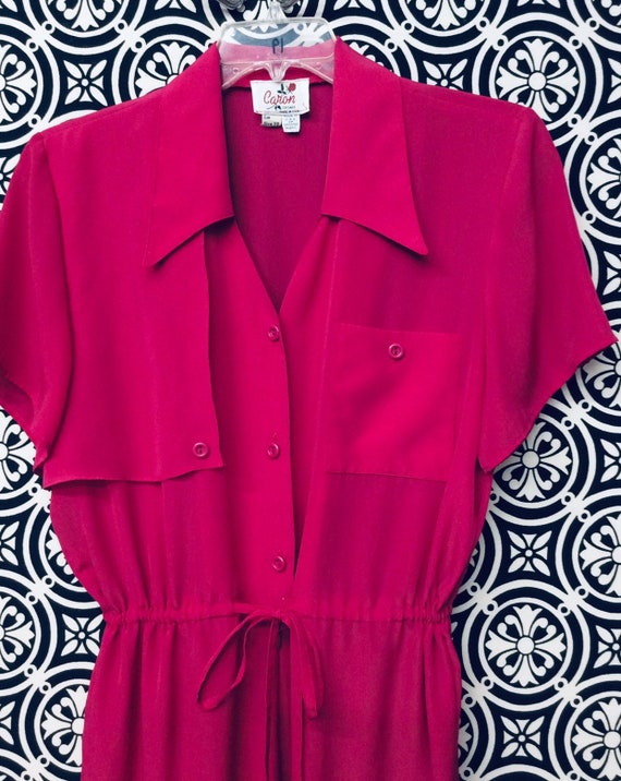 Caron Chicago Vintage 1980s hot pink jumpsuit. Ex