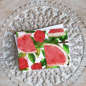 Wassermelone Botanische Correspondion Card Sommer Notecard Briefpapier Set Bürobedarf Grußkarte Geschenkidee