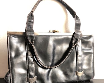 Leather antique handbag