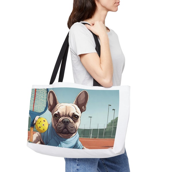 Adorable Frenchie Pickleball Tote Bag - Perfect for Game Days & Weekend Getaways