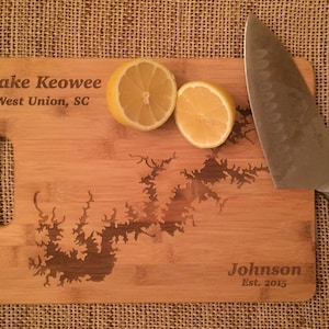 Custom Lake Art Cutting Board