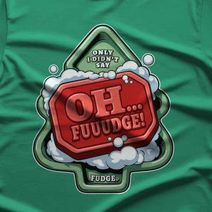 Och... Fudge! Koszulka z zabawną świąteczną opowieścią, Ralphie "Tylko ja nie powiedziałem Fudge" w kolorze czerwonym