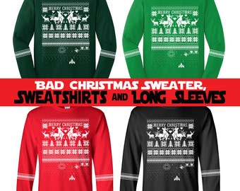 Mature* Faux Bad Christmas Sweaters "Naughty Reindeer" - Sweatshirts and Long Sleeve T-shirts