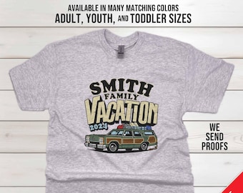 グリズウォルドスタイルのカスタムファミリーロードトリップTシャツ：2025年の楽しいバケーションマッチンググループTシャツ