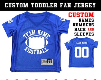 CUSTOM Toddler Football Graphic Jersey with custom team name, number, back and sleeves.