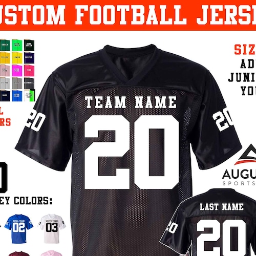 CUSTOM Football Team Name and Number Jersey With Custom Back Etsy