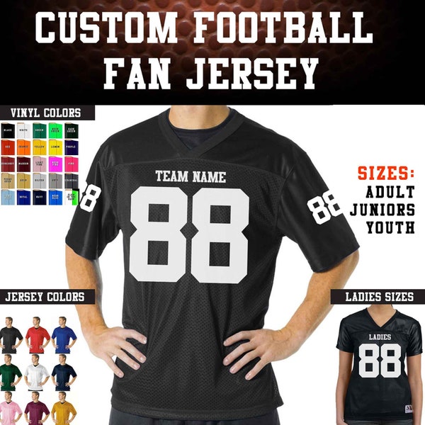 CUSTOM Football Team Name and Number Jersey with custom back and sleeve numbers.