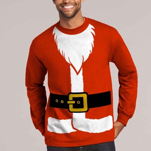 クリスマスサンタクロースコスチュームスウェットシャツまたは長袖Tシャツ