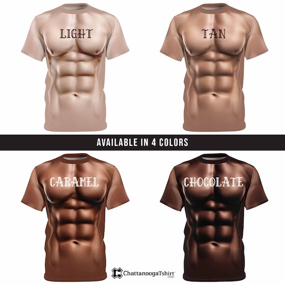 Mens Chest Six Pack Abs Funny Fake Abs Muscles T-Shirt Realistic Mens Chest Six Pack Abs Funny Fake Abs Muscles T-Shirt Realistic
