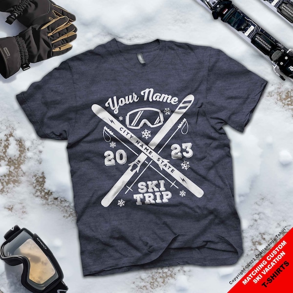 Custom Snow Skiing Shirts - Your Family Name Ski Trip 2026