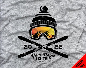Custom Snow Ski Trip Ski Vacation and  Family Ski Trip Shirts for 2022