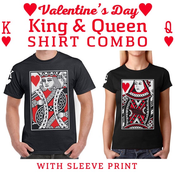 King And Queen Of Hearts Playing Cards Valentines Day Shirts Etsy