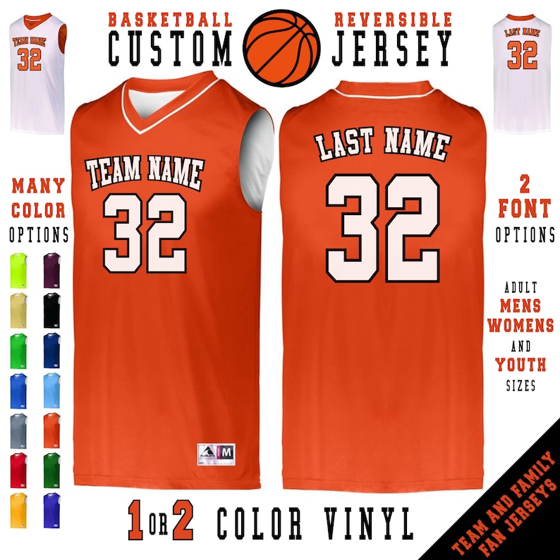 Reversible CUSTOM Basketball Team Name and Number Jersey With Etsy