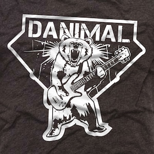 Danimal Grizzly Bear Playing Bass Guitar Premium T-shirts