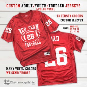 Custom Football Jersey: Personalized Team Name & Number, Athletic Uniform Shirt, Numbered Sports Team Jerseys
