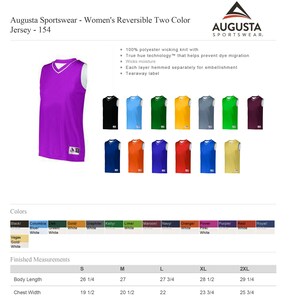 Augusta 153 Custom Reversible Basketball V Neck Jersey  Personalized Team Name and Number.   Custom Text for Men, Women, Youth - Many Colors. 1 and 2 color Vinyl options