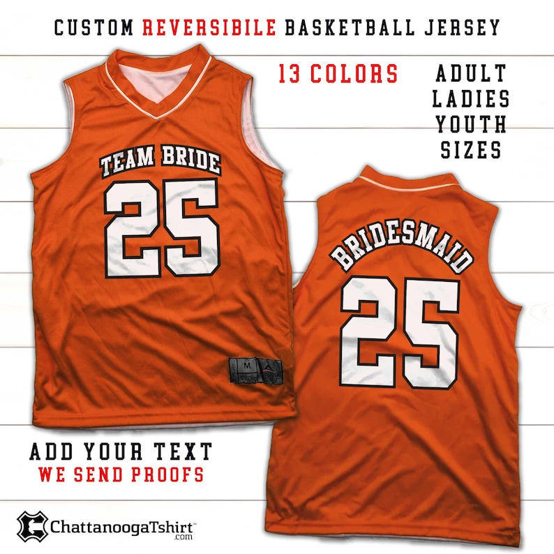 Custom Reversible Basketball V-Neck Sports Jersey - Personalized Team Name and Your Number - Custom Text for Men, Women, Youth - Many Colors