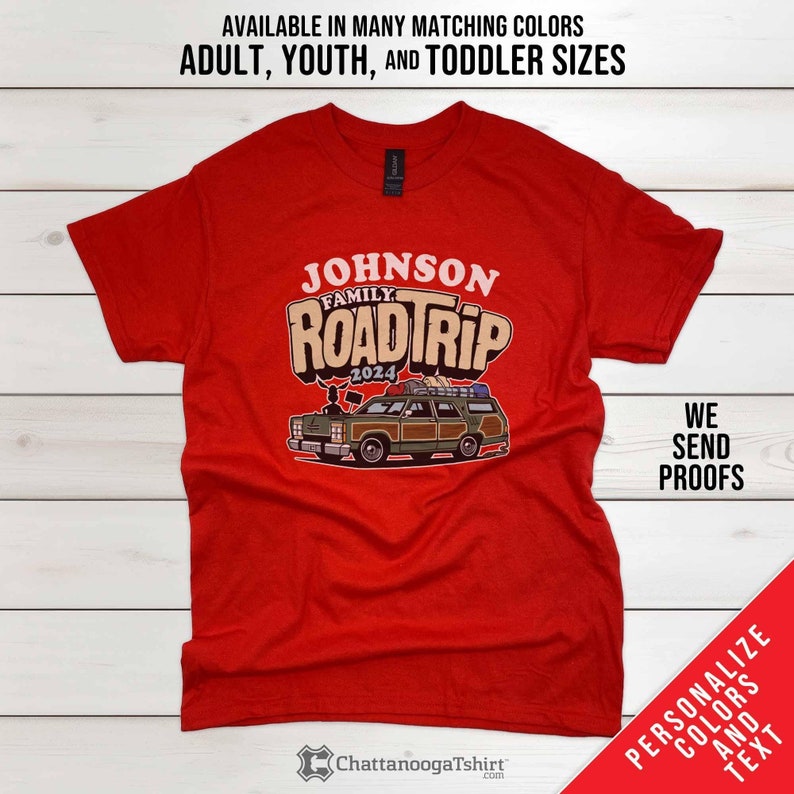 Custom 2024 Griswold "Road Trip"  Vacation Family Station Wagoneer T-shirts for the whole Family!