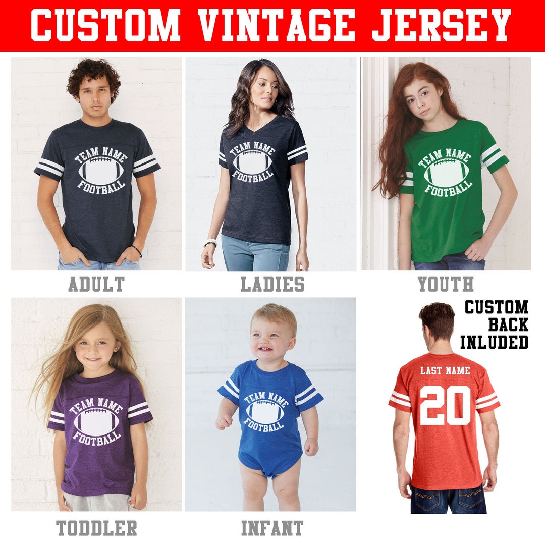 CUSTOM Vintage Football Jersey With Custom Front and Back Etsy