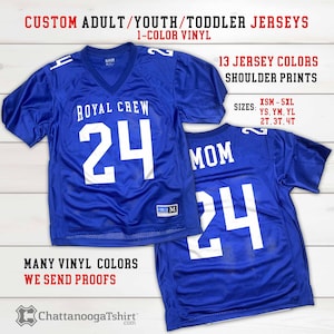 CUSTOM Adult, Youth, and Toddler Sports Numbered Jersey with Personalized Your Team Name, Number Shoulders Vinyl for Mens, Womens Kids Sizes
