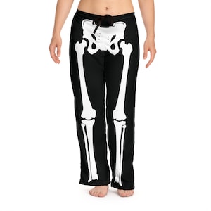 Skeleton Bones Halloween Costume Pajama Pants Bottoms: Women&#39;s All-Over Print Fun Ladies&#39; Costumes