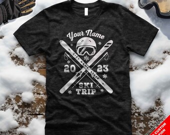 Custom Family Ski Trip Shirt: Mountain Vacation 2025, Personalized Snow Skiing Matching Group Shirts
