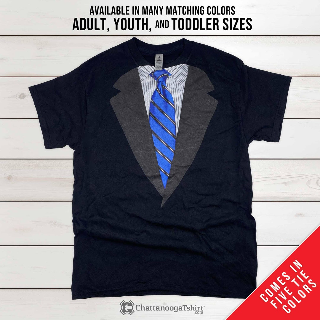 Suit and Tie T-Shirt: Suit up & Work from Home, Realistic Funny Tuxedo Costume Tee