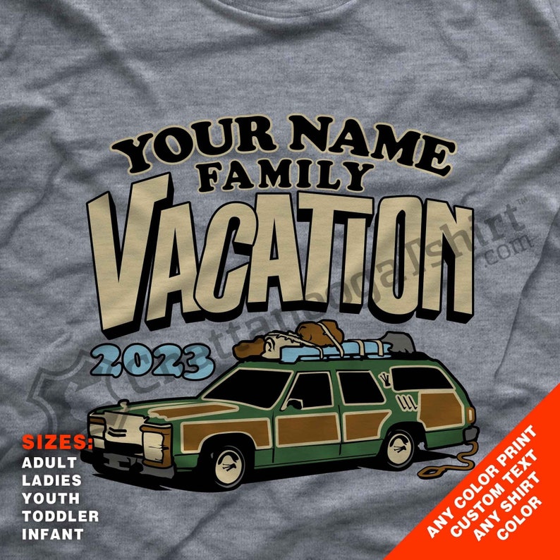Custom 2023 Griswold "Road Trip"  Vacation Family Station Wagoneer T-shirts for the whole Family!