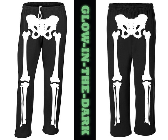 Skeleton Halloween Costume Sweat Pants Glow in the Dark -  Canada