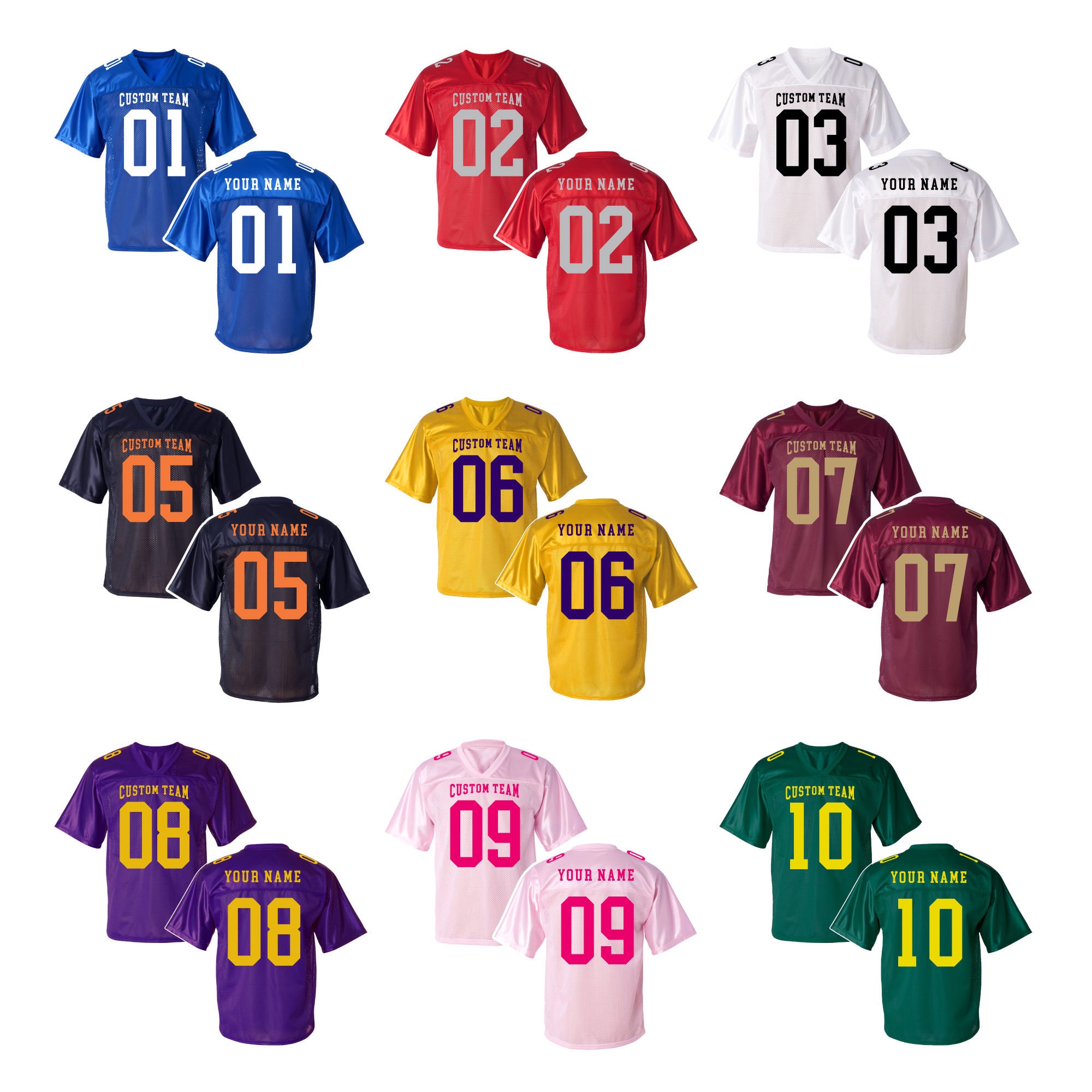Matching Personalized adult and Youth Football Fan Jerseys 