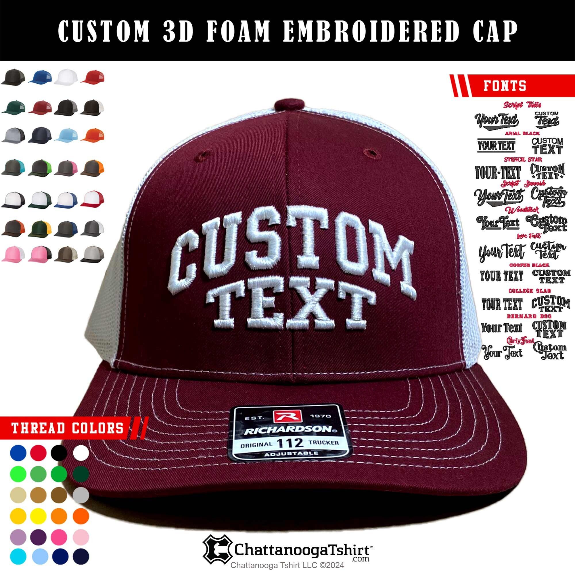 Custom 3D Foam Embroidered Trucker Hat: Personalized Snapback Cap, Richardson 112, Custom Logo Hats
