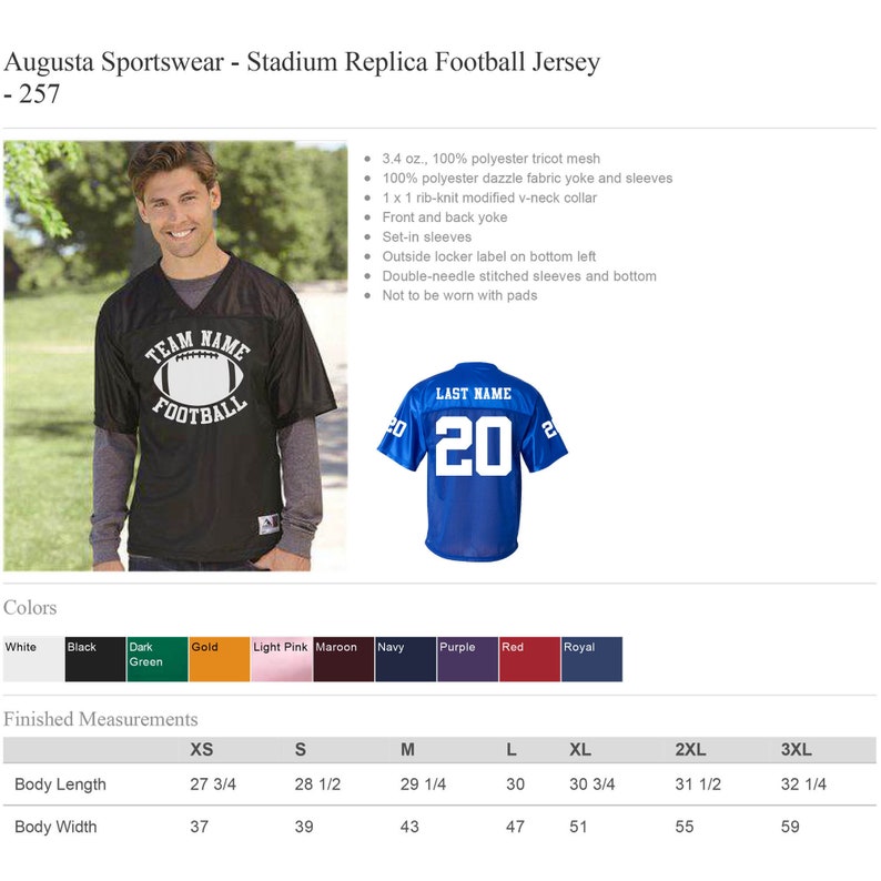 CUSTOM Football Team Name and Number Jersey with custom back and sleeve numbers. image 3