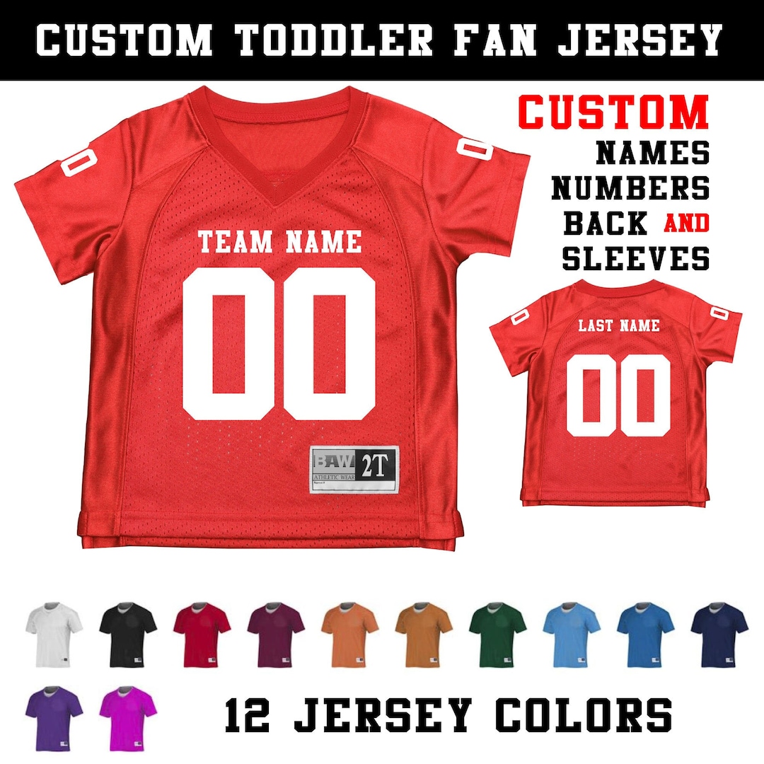 CUSTOM Toddler Kids Football Jersey With Personalized Team Name, Number