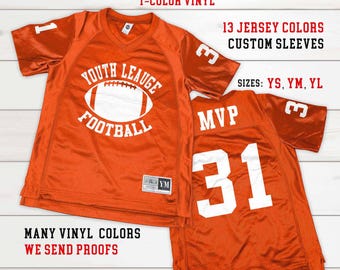 Custom Youth Football Jersey: Child Personalized Team Fan Jersey, Athletic Uniform, Kids Sports Jerseys