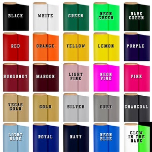 Vinyl Colors for CUSTOM 2-Color Vinyl  Basketball Jersey for Teams and Family Fans  with Personalized Names and Numbers 16 Colors in Adult & Kids Youth Sizes