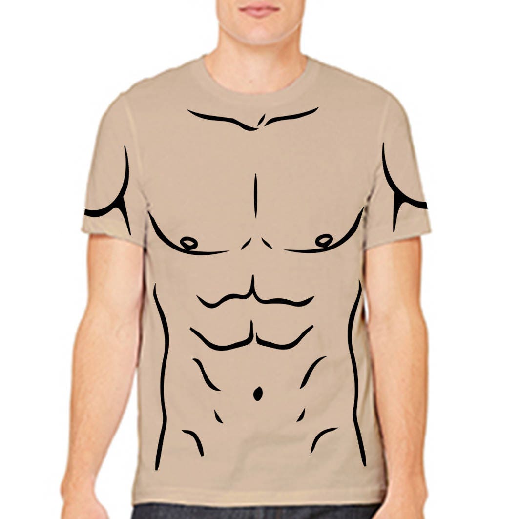 Strong Muscle Man Funny Costume T-shirts with Sleeve 